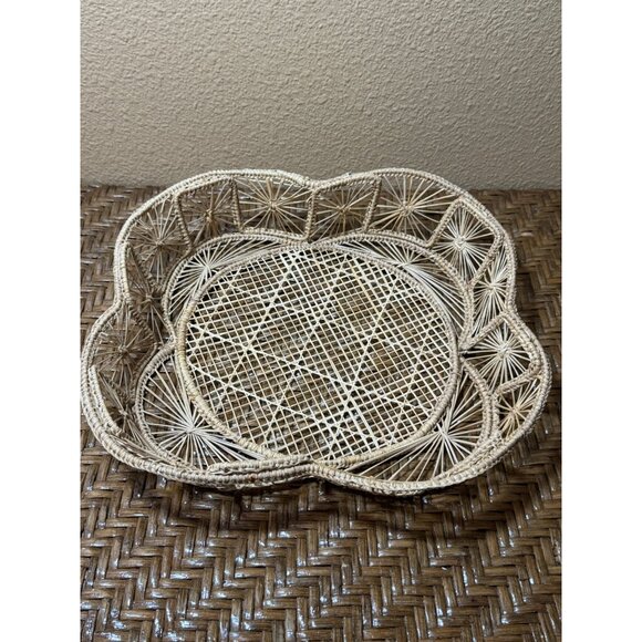 Vintage Ratton Straw Handwoven Basket - Picture 1 of 7